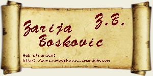 Zarija Bošković vizit kartica